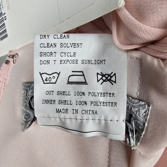 CHRISTINA WU Short Chiffon Dress Petal Pink‎ Womens Size 10 Blush Pastel Wedding - Picture 10 of 16